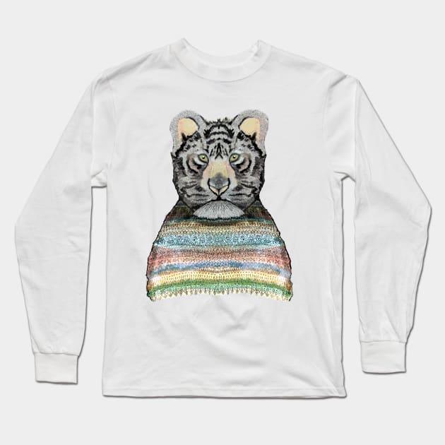 Tiger Knit Long Sleeve T-Shirt by msmart